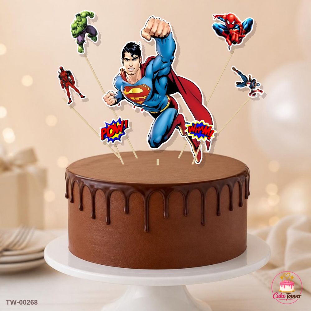 Heroes Topper Sheet 06 on a cake