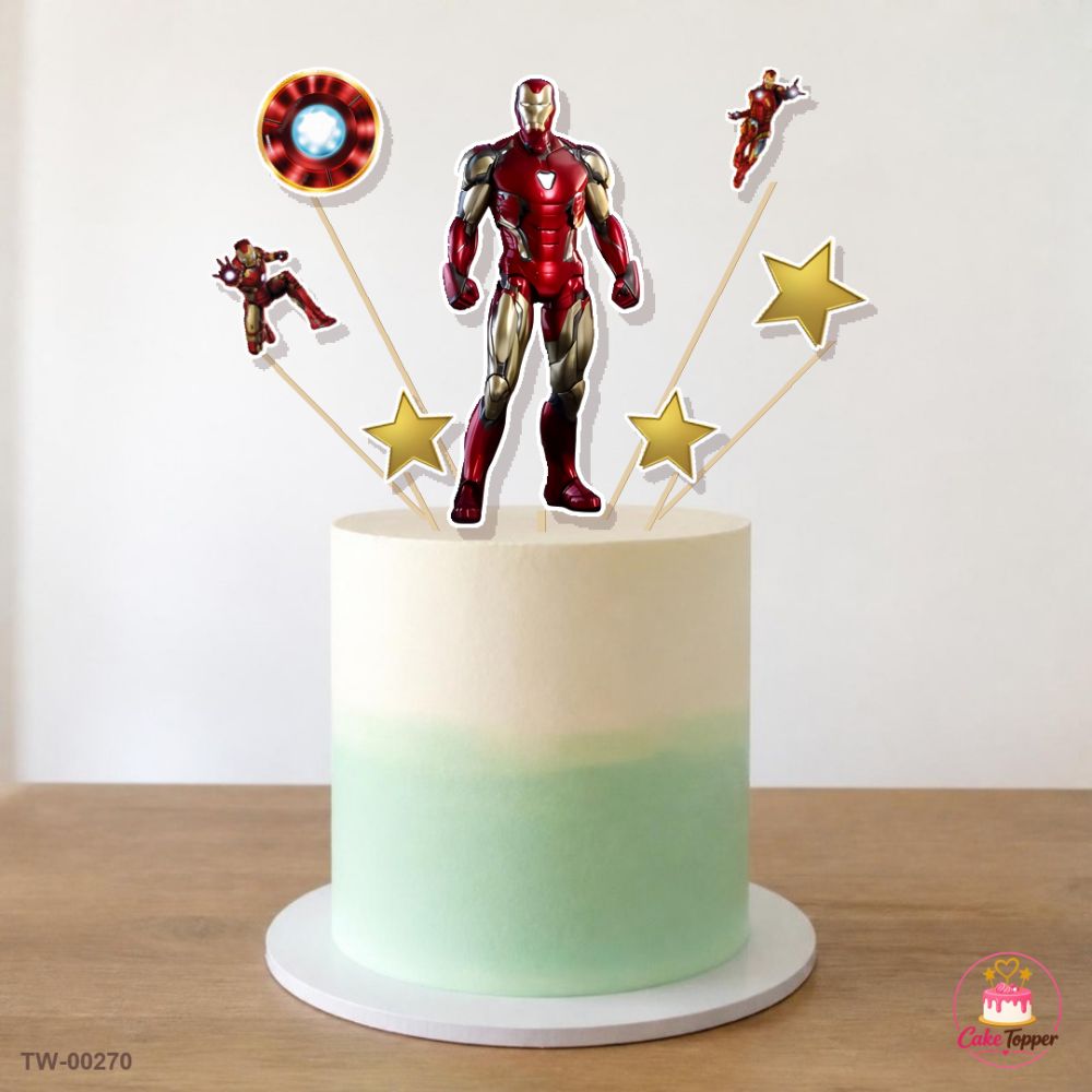 Iron Man Topper Sheet 06 on a cake