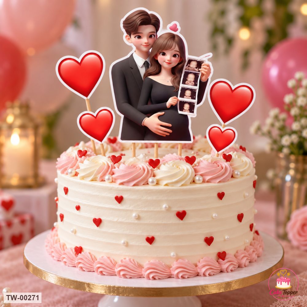 Love Topper Sheet 06 on a cake