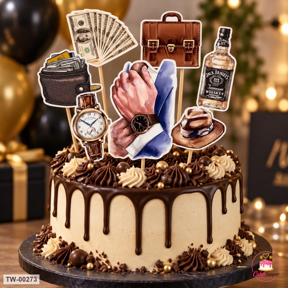For Him Topper Sheet 06 on a cake