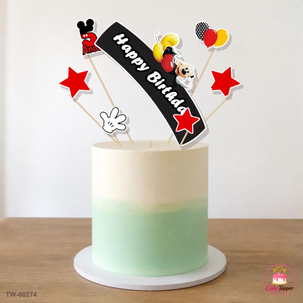 Mickey Mouse Topper Sheet 06 on a cake