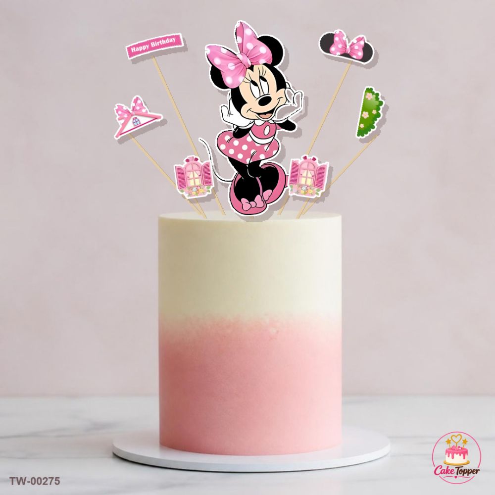 Minnie Mouse Topper Sheet 06 on a cake