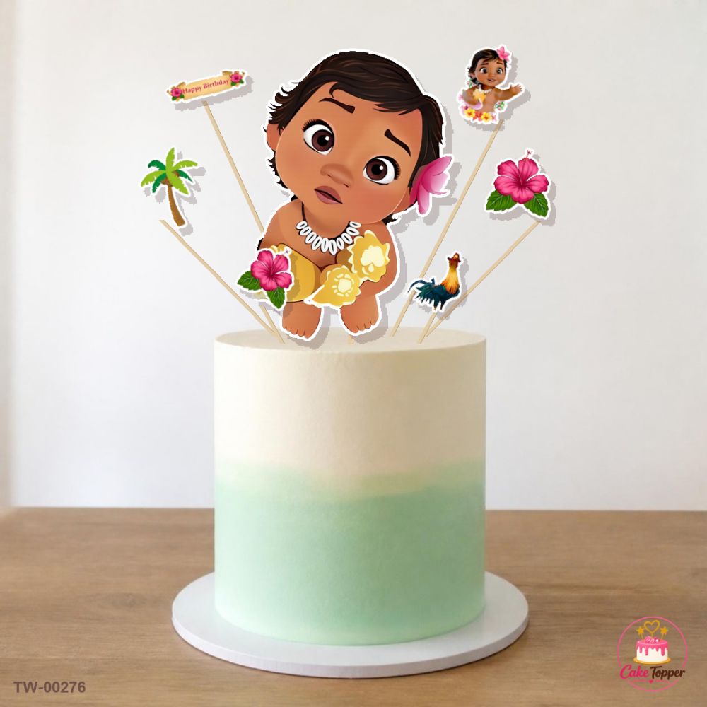 Moana Topper Sheet 06 on a cake