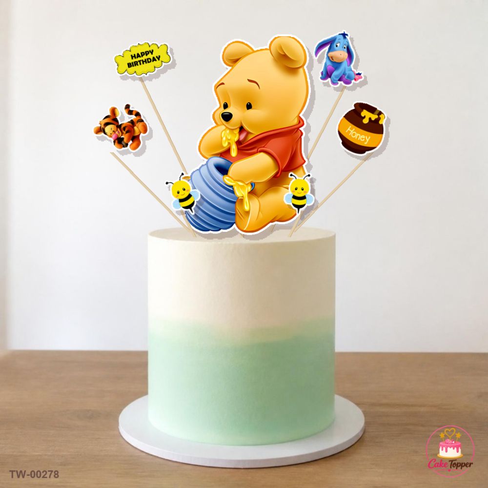 Winnie the Pooh Topper Sheet 06 on a cake