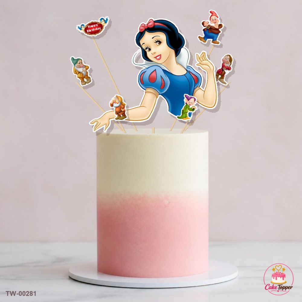 Snow White Topper Sheet 06 on a cake