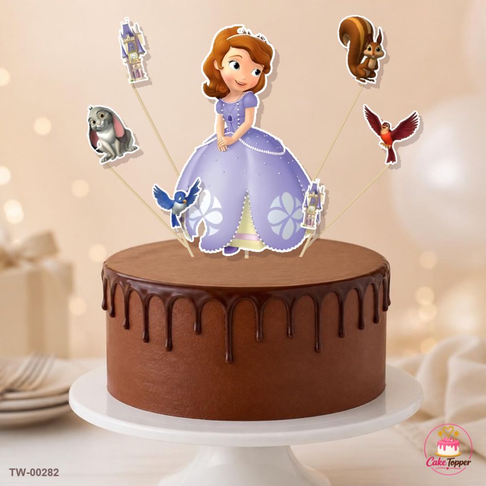 Sofia Topper Sheet 06 on a cake