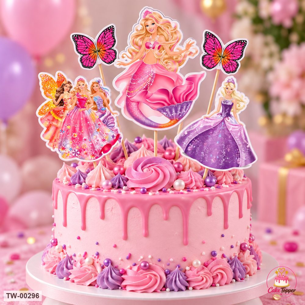 Barbie Topper Sheet 07 on a cake