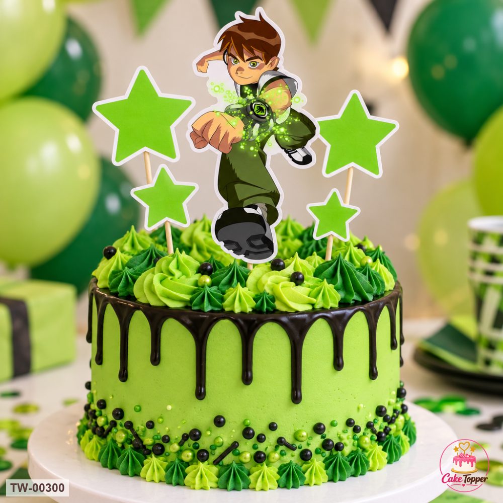 Ben 10 Topper Sheet 07 on a cake
