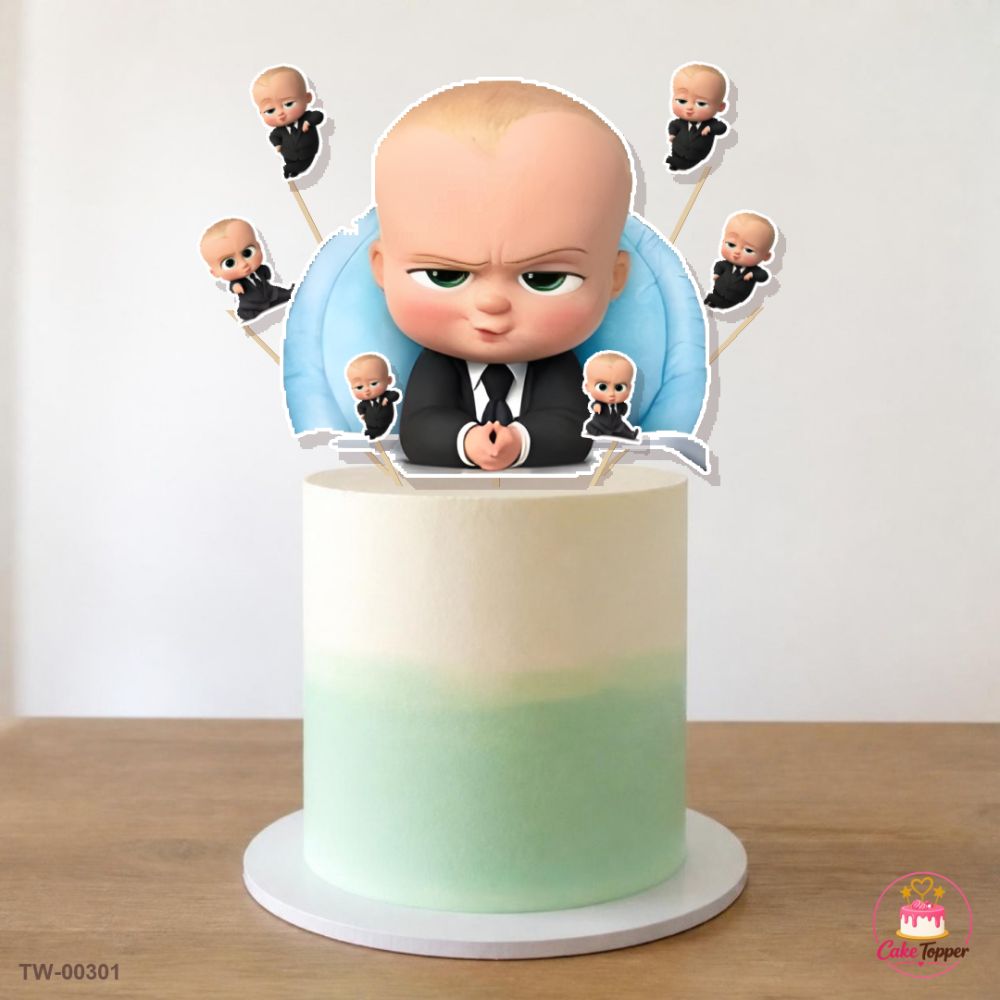 Boss Baby Topper Sheet 07 on a cake