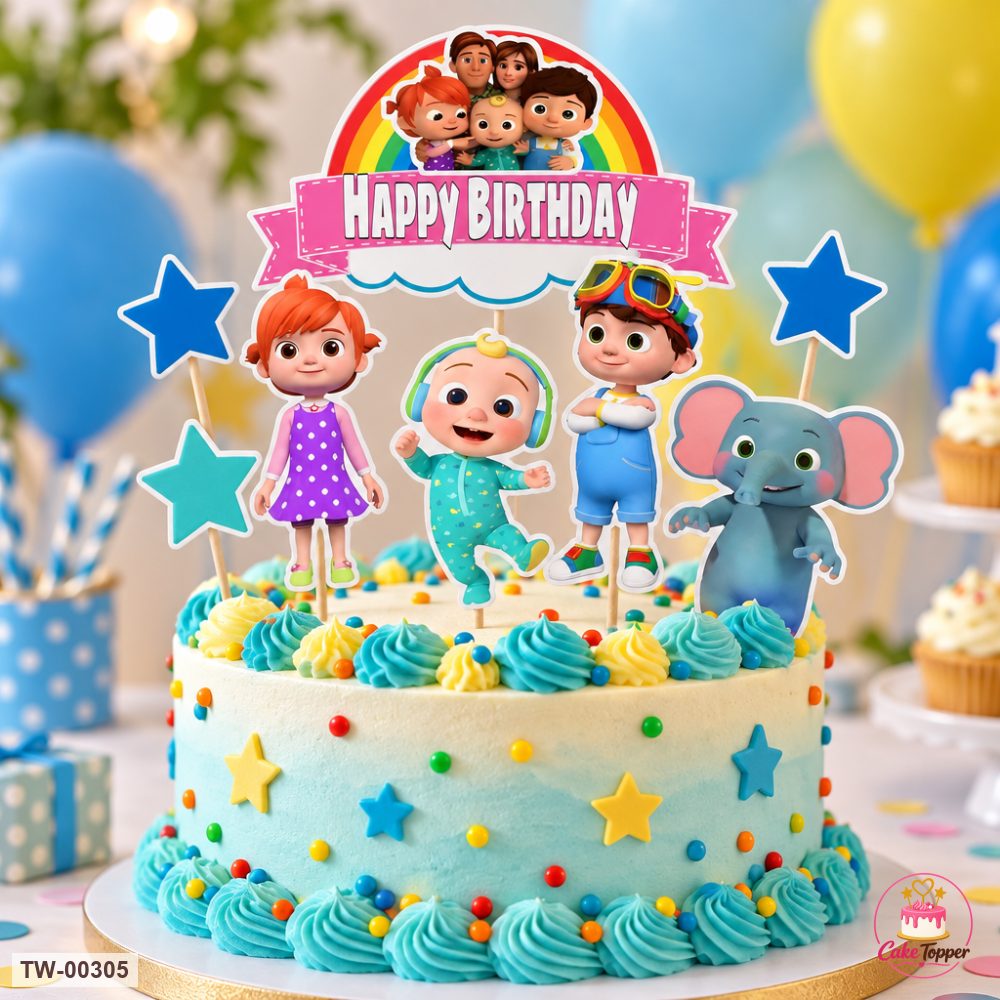 Cocomelon Topper Sheet 07 on a cake
