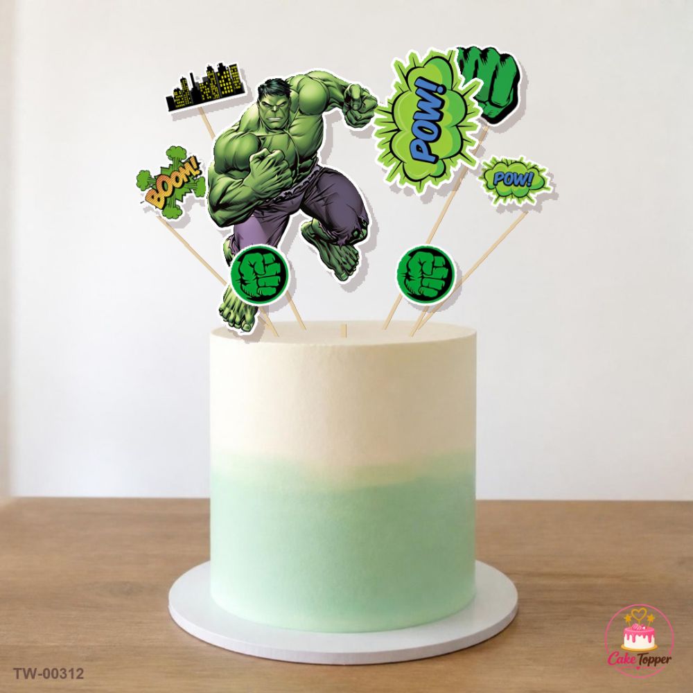 Hulk Topper Sheet 07 on a cake