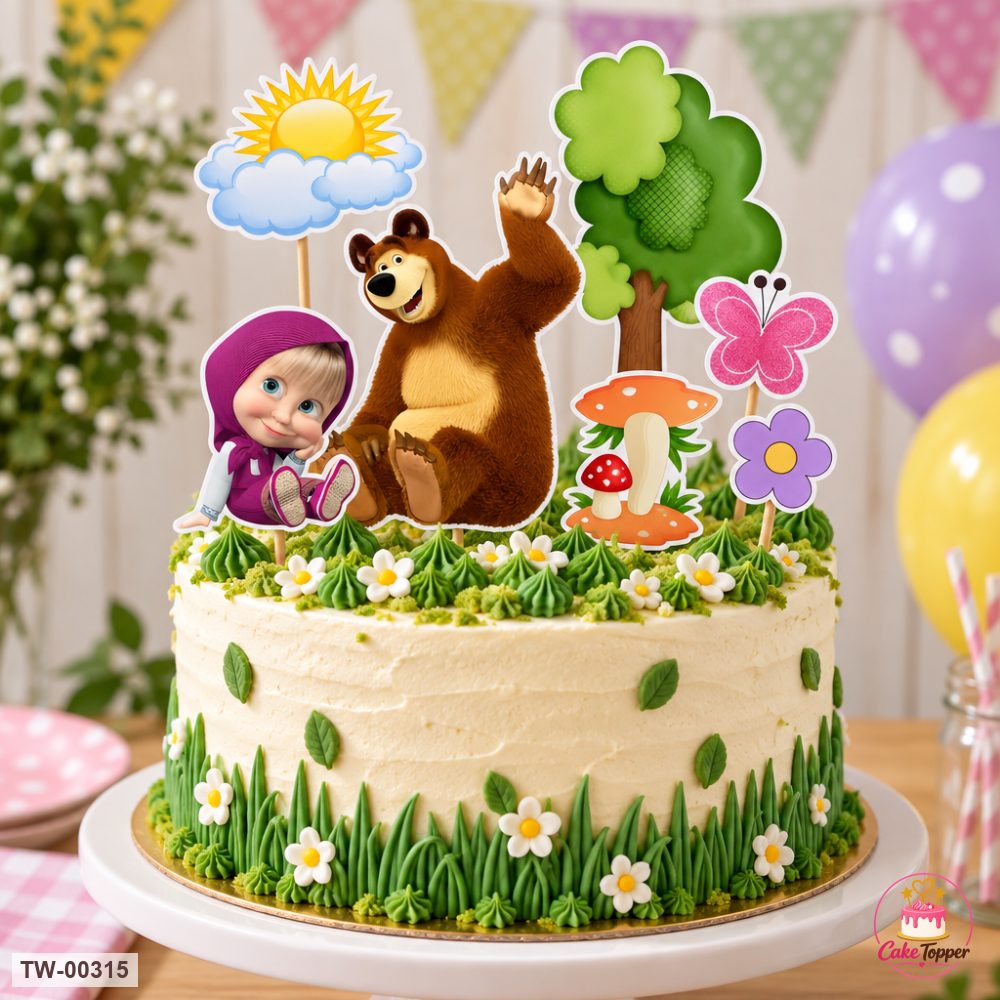 Masha Topper Sheet 07 on a cake