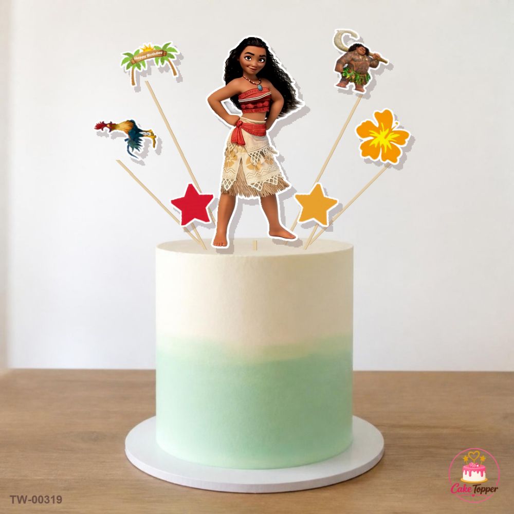 Moana Topper Sheet 07 on a cake