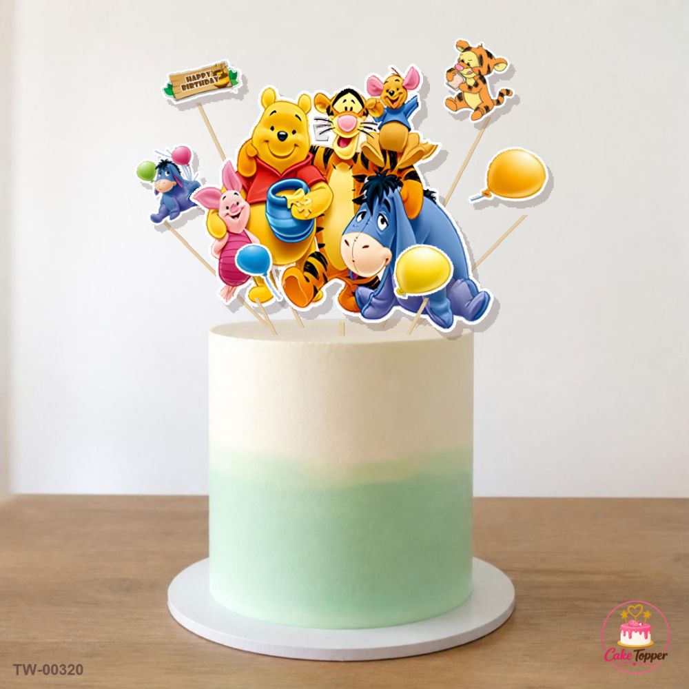 Winnie the Pooh Topper Sheet 07 on a cake