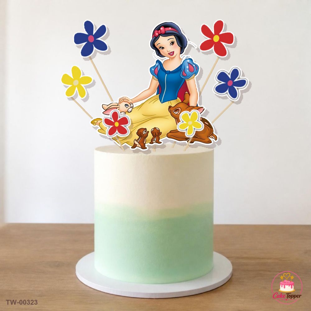 Snow White Topper Sheet 07 on a cake