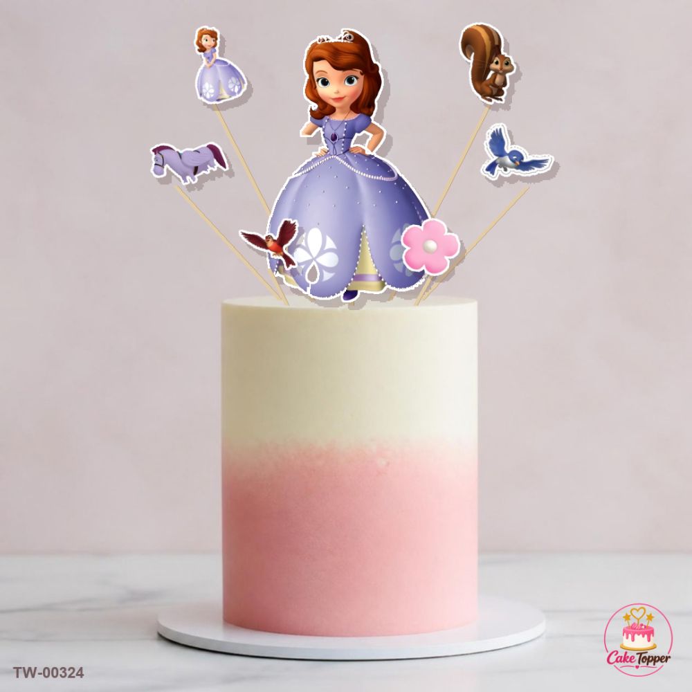 Sofia Topper Sheet 07 on a cake