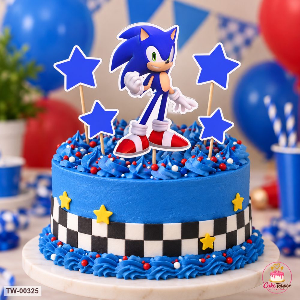 Sonic Topper Sheet 07 on a cake