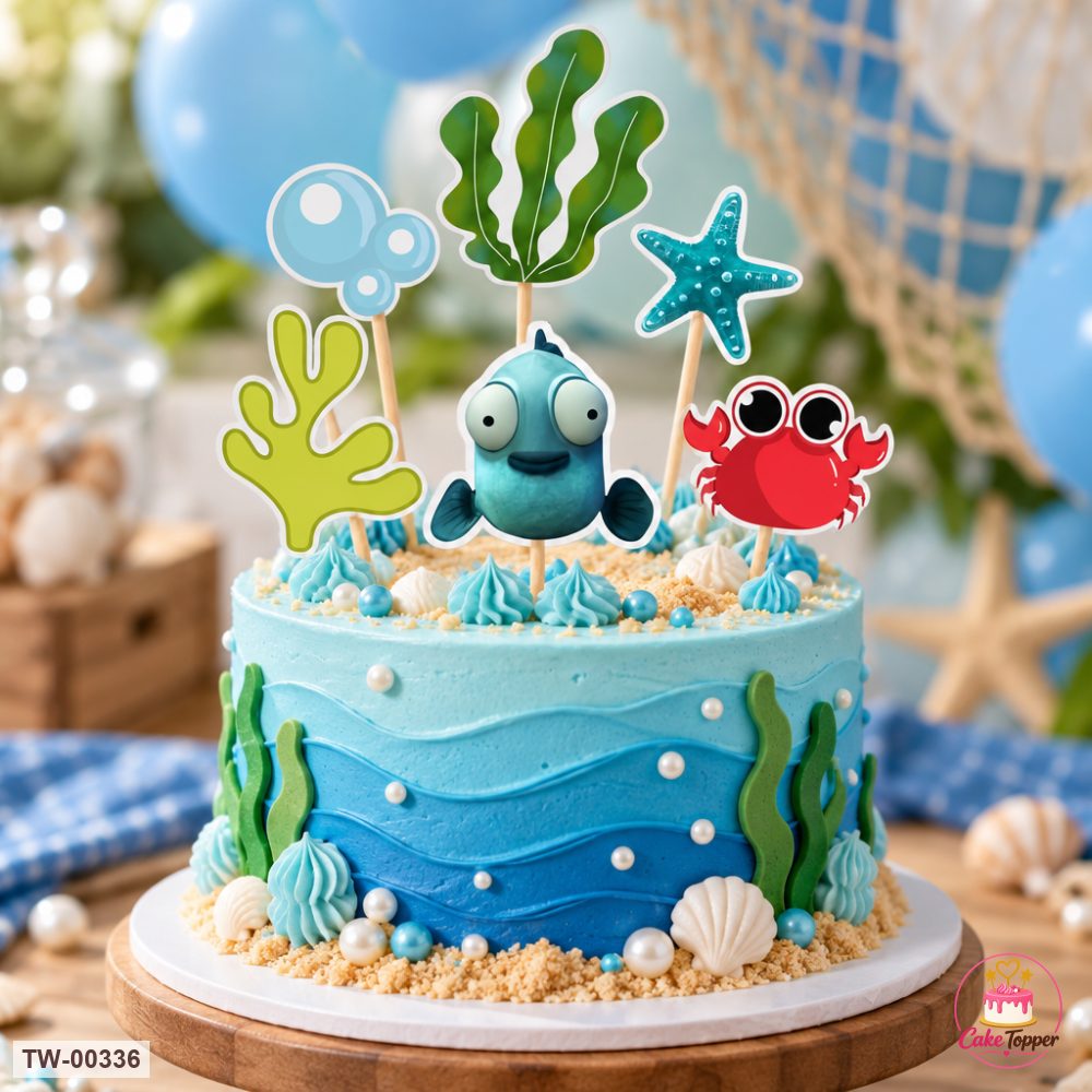 Animals Topper Sheet 08 on a cake