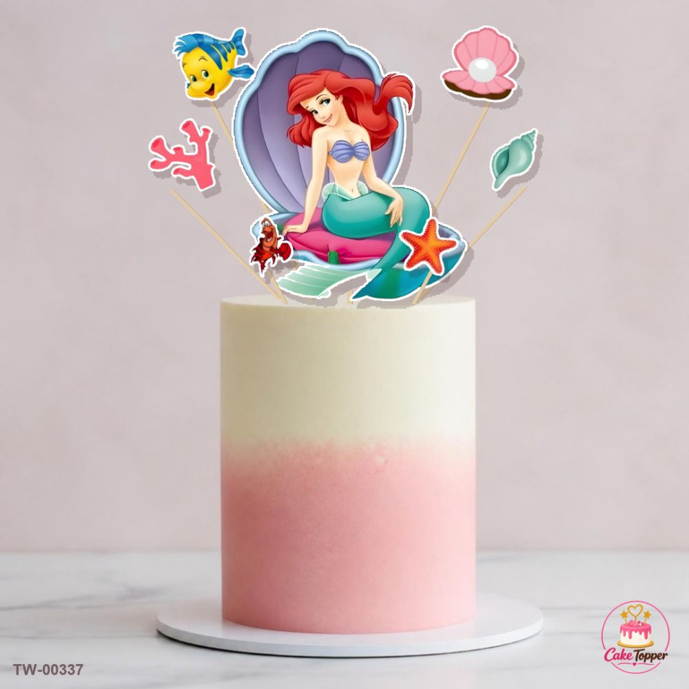 Ariel Topper Sheet 08 on a cake