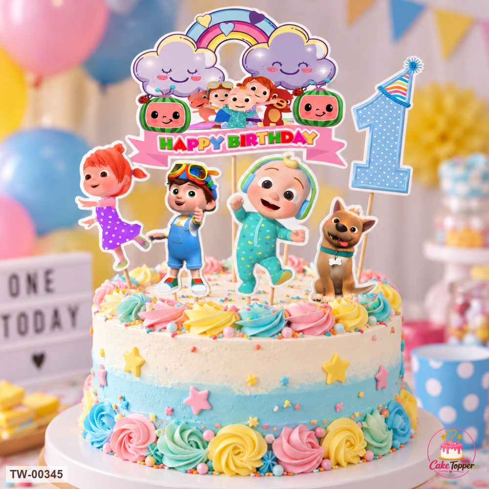 Cocomelon Topper Sheet 08 on a cake