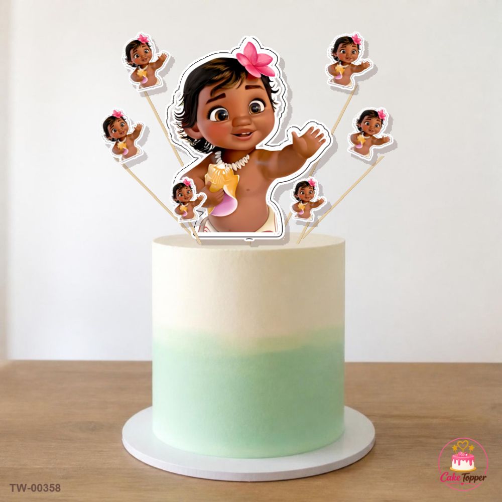 Moana Topper Sheet 08 on a cake