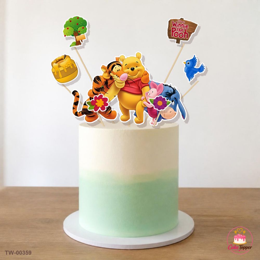 Winnie the Pooh Topper Sheet 08 on a cake