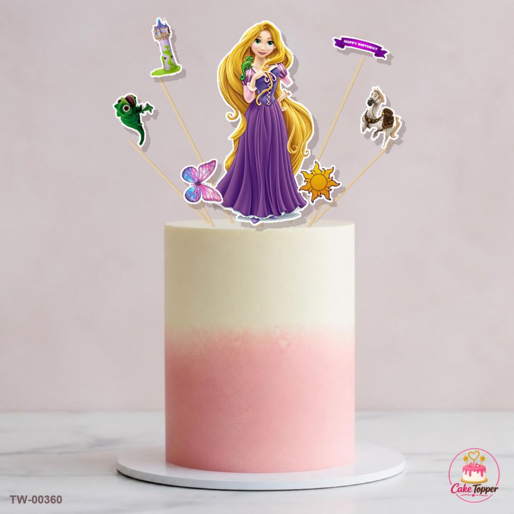 Rapunzel Topper Sheet 08 on a cake