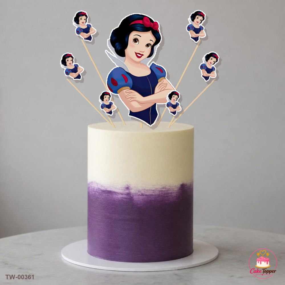 Snow White Topper Sheet 08 on a cake