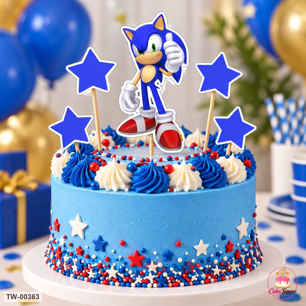 Sonic Topper Sheet 08 on a cake