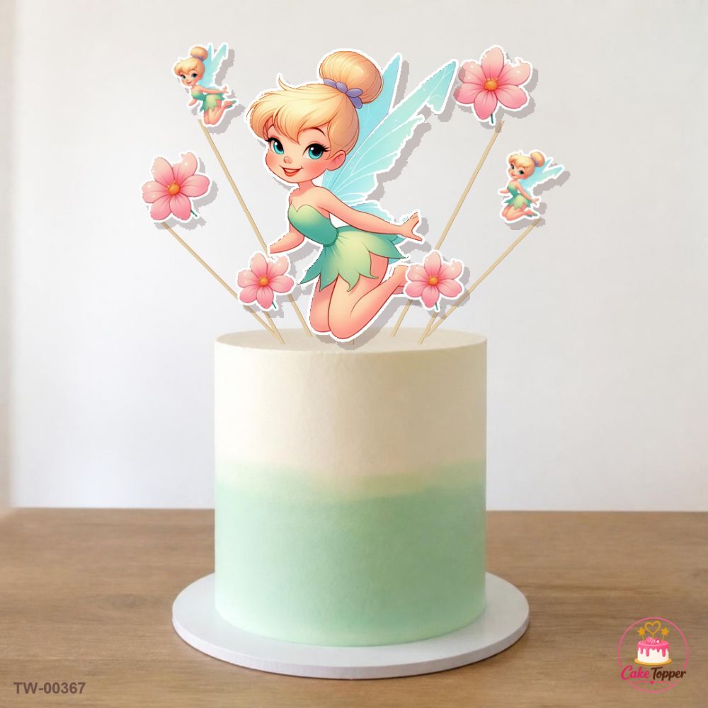 Tinker Bell Topper Sheet 08 on a cake