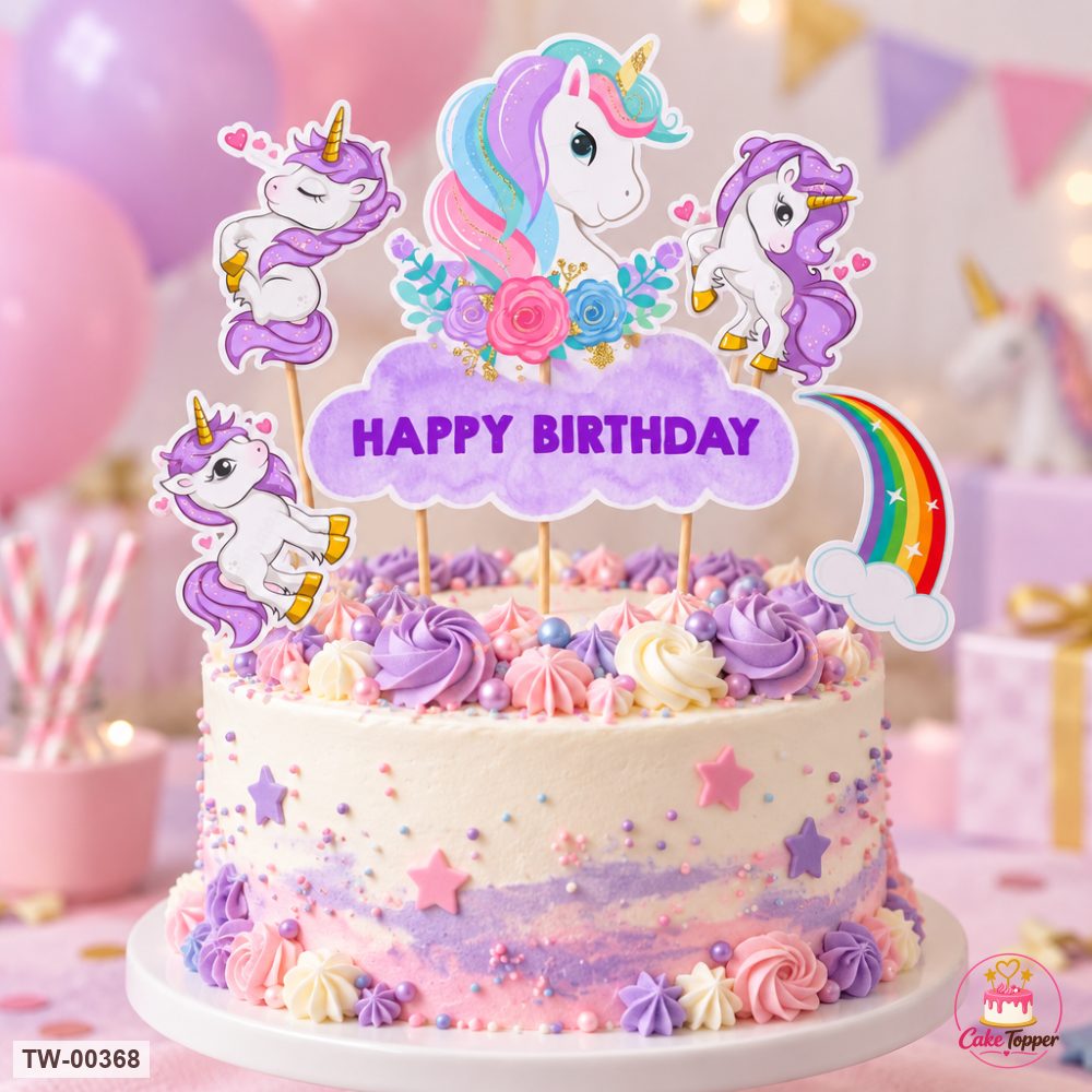 Unicorn Topper Sheet 08 on a cake