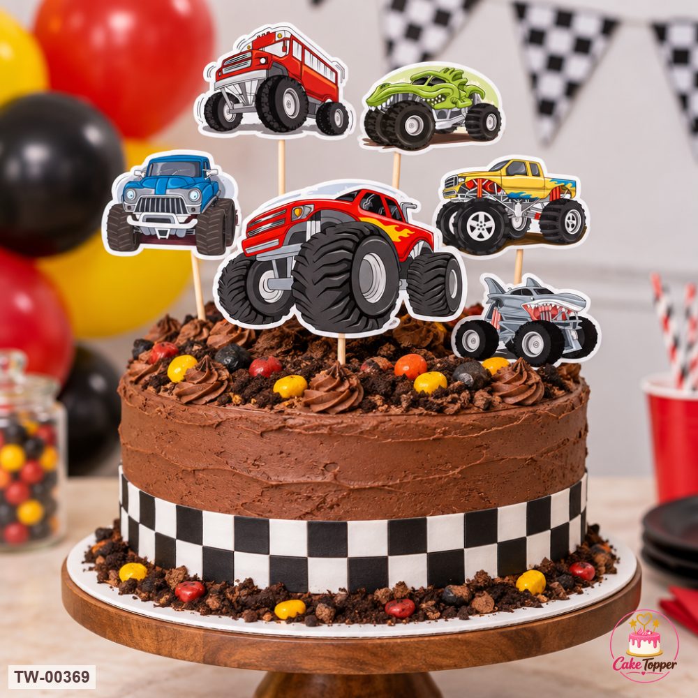 Vehicle Topper Sheet 08 on a cake