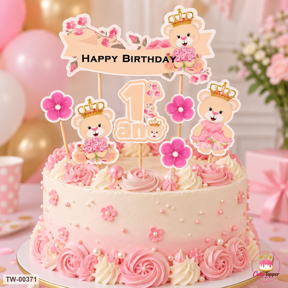 Little Girl Topper Sheet 08 on a cake