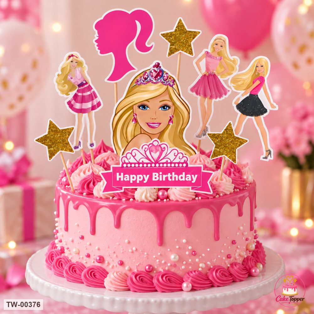 Barbie Topper Sheet 09 on a cake