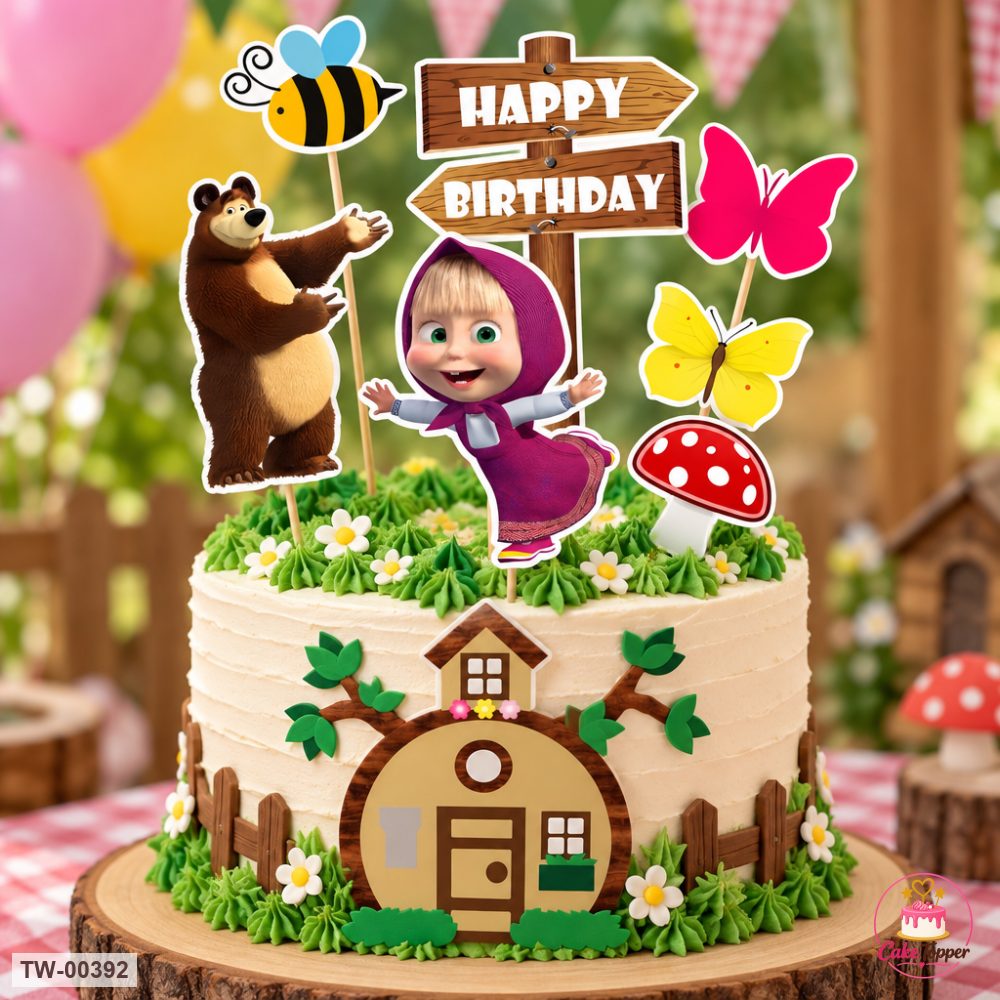 Masha Topper Sheet 09 on a cake