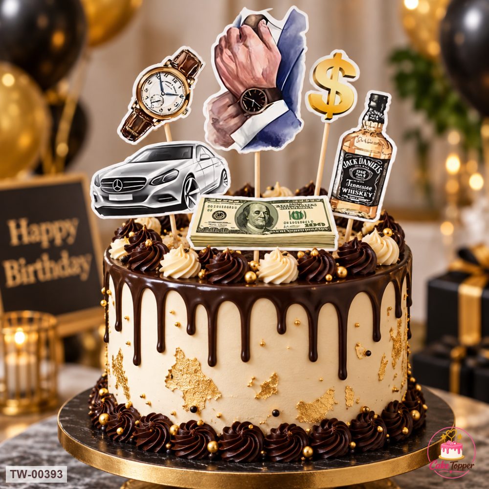 For Him Topper Sheet 09 on a cake