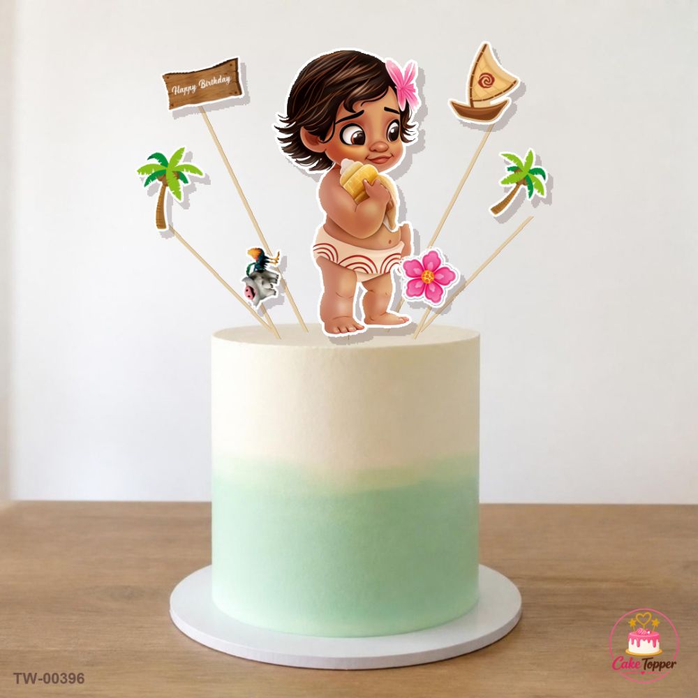 Moana Topper Sheet 09 on a cake