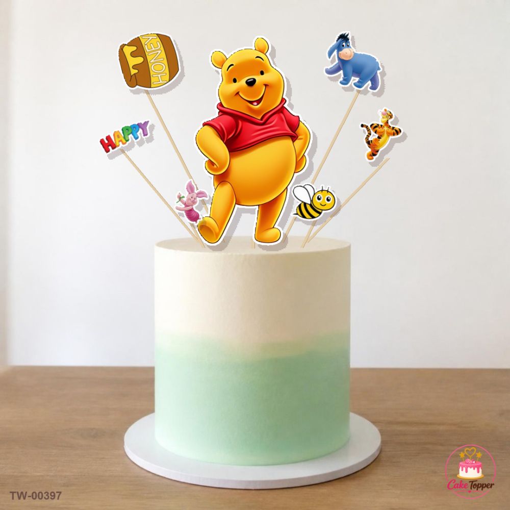Winnie the Pooh Topper Sheet 09 on a cake