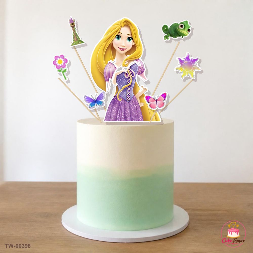Rapunzel Topper Sheet 09 on a cake