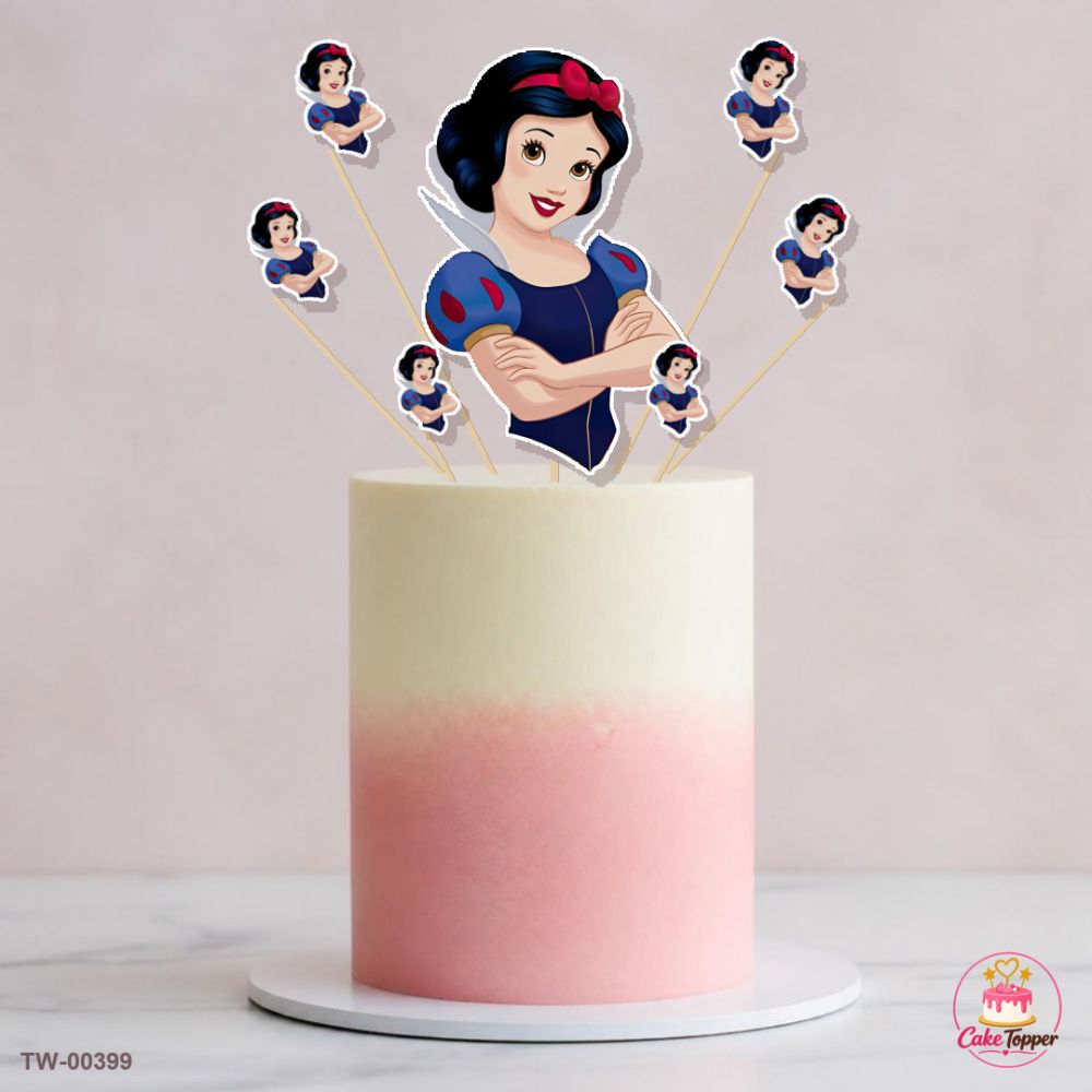 Snow White Topper Sheet 09 on a cake