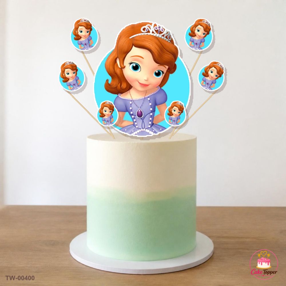 Sofia Topper Sheet 09 on a cake