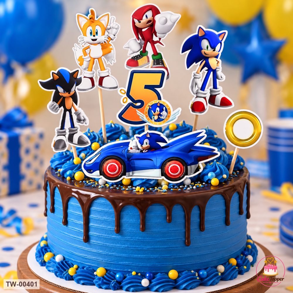 Sonic Topper Sheet 09 on a cake