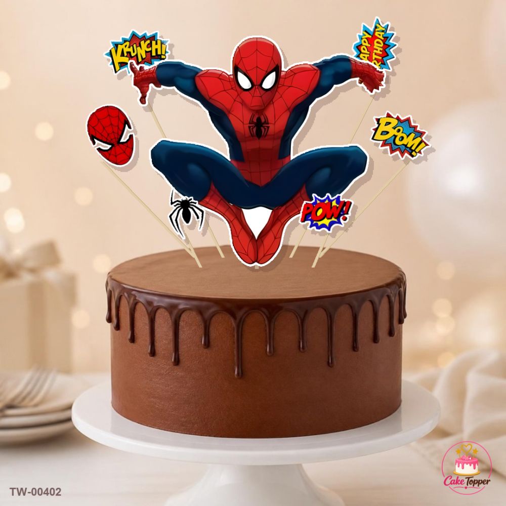 Spiderman Topper Sheet 09 on a cake