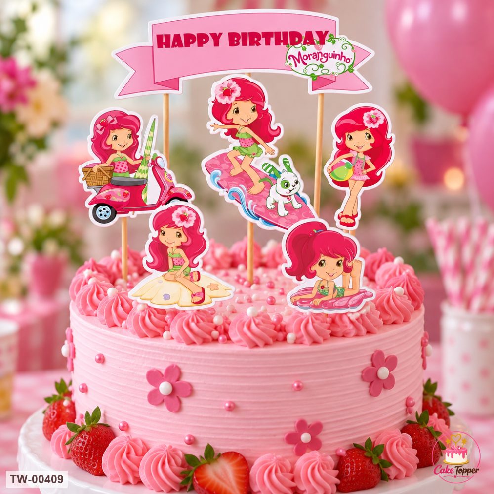 Little Girl Topper Sheet 09 on a cake