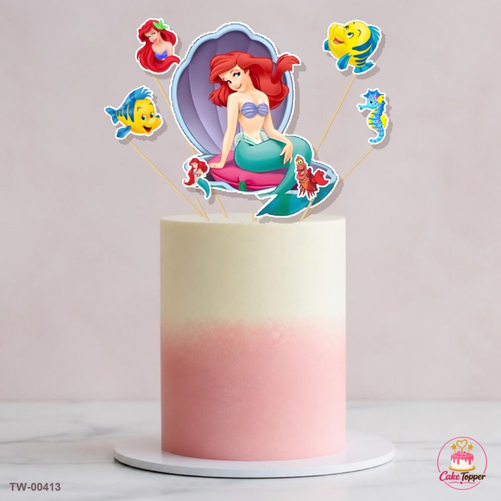 Ariel Topper Sheet 10 on a cake