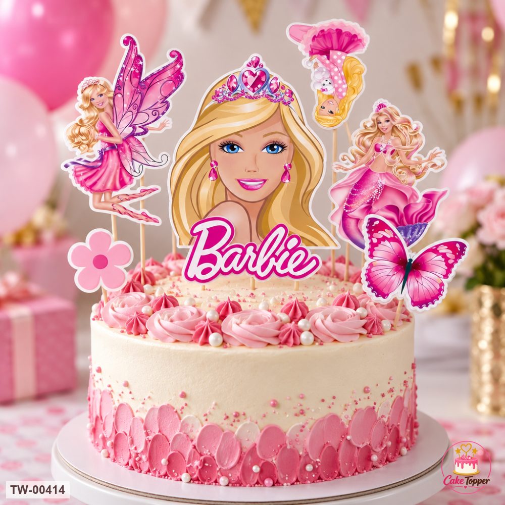 Barbie Topper Sheet 10 on a cake