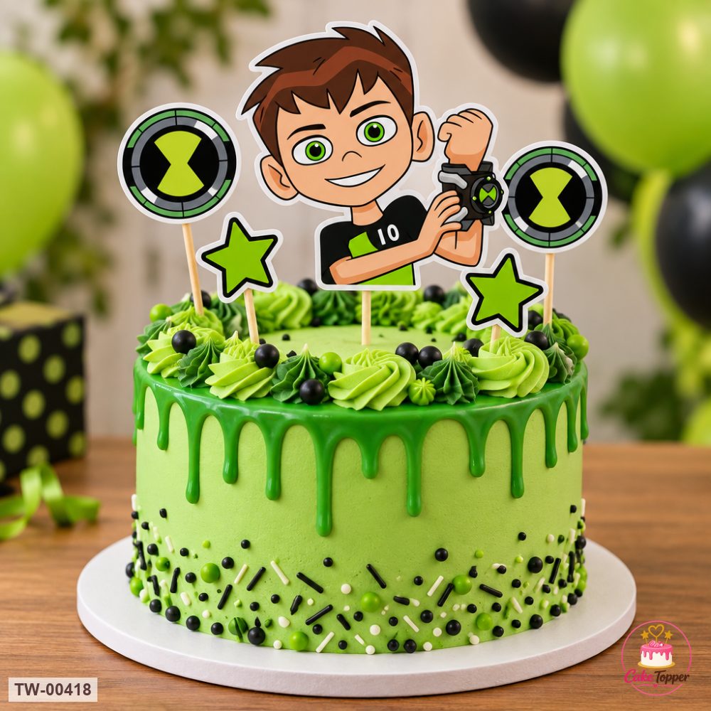 Ben 10 Topper Sheet 10 on a cake