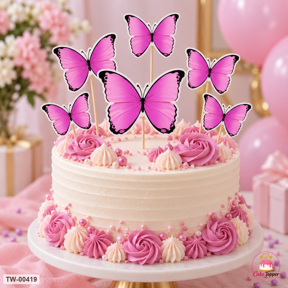Butterfly Topper Sheet 10 on a cake