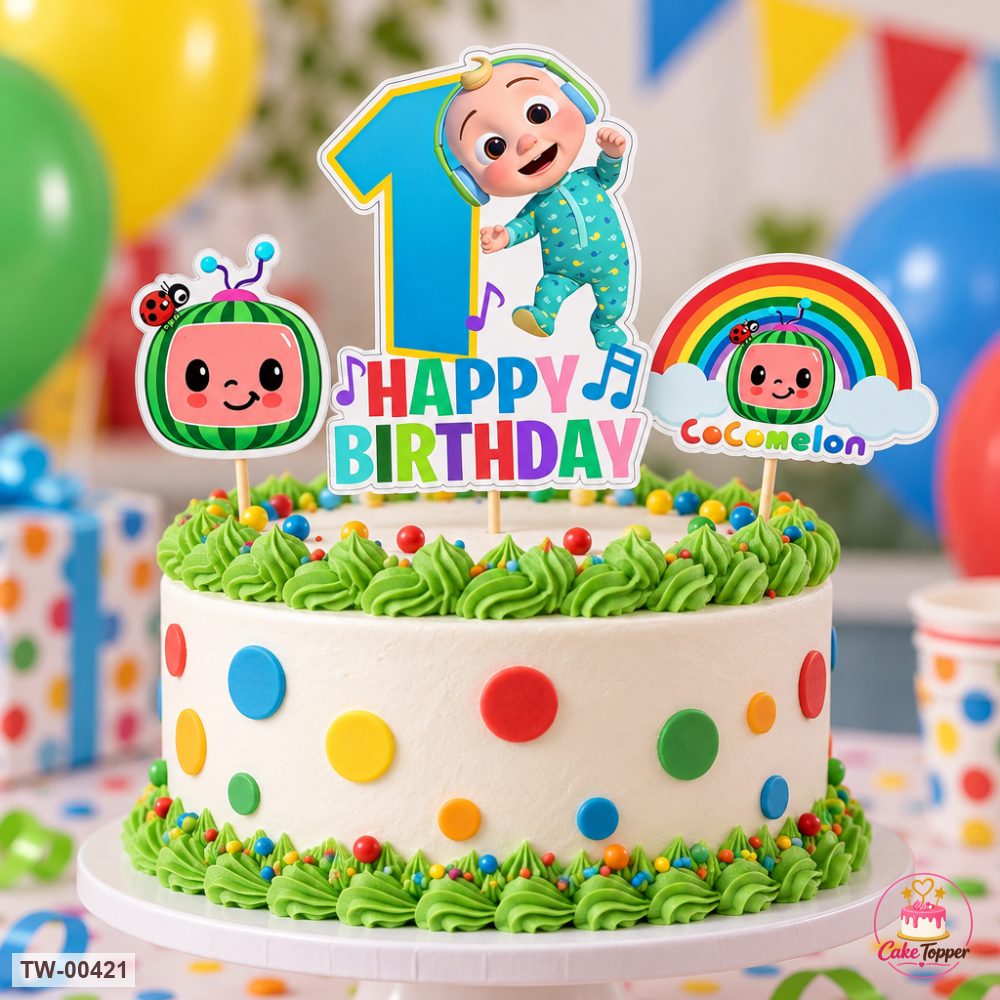 Cocomelon Topper Sheet 10 on a cake