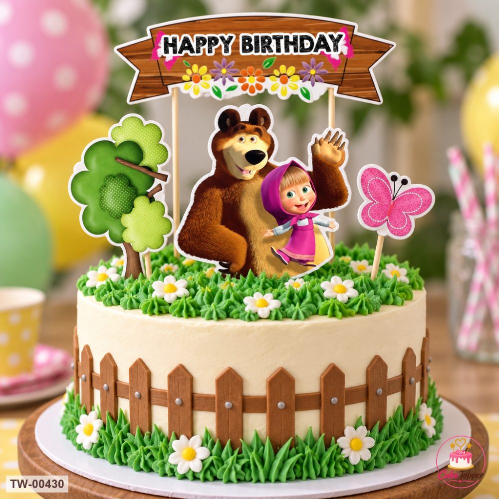 Masha Topper Sheet 10 on a cake